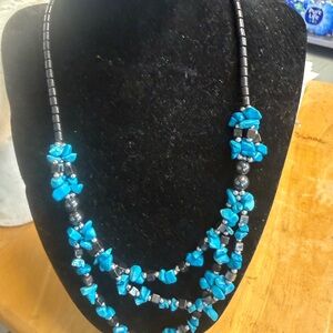 Turquoise Chip Layered Necklace - Women Jewelry